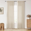 Nanspring Cream Beige Linen Curtains 84 Inches Long by Nanspring