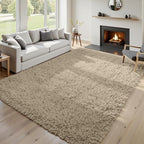 5x7 Area Rugs for Living Room: Soft Fluffy Shag Gray Camel Rugs for Bedroom - Image 4
