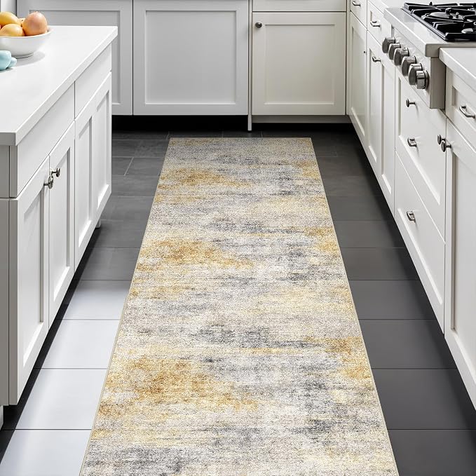 2x6 Washable Kitchen Runner Rug: Modern Abstract Runners by Ksrau