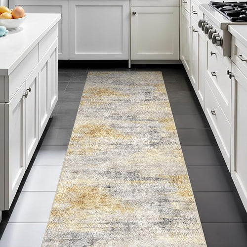 2x6 Washable Kitchen Runner Rug: Modern Abstract Runners by Ksrau