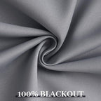 Yakamok Grey Room Darkening 100% Blackout Curtains Grommet Window Treatments - Image 6