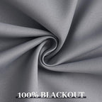 Yakamok Grey Room Darkening 100% Blackout Curtains Grommet Window Treatments - Image 6