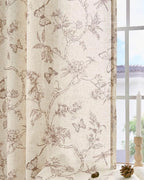 jinchan Floral Linen Curtains for Living Room 96 Inch Length Butterfly Curtain - Image 9