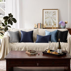 GIGIZAZA Navy Blue Velvet Pillow Covers 20x20, Square Solid Throw Pillow Covers - Image 7