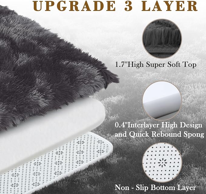 8x10 Area Rugs for Living Room Bedroom, Large Area Rug Shag Shaggy Carpet Soft - Image 4