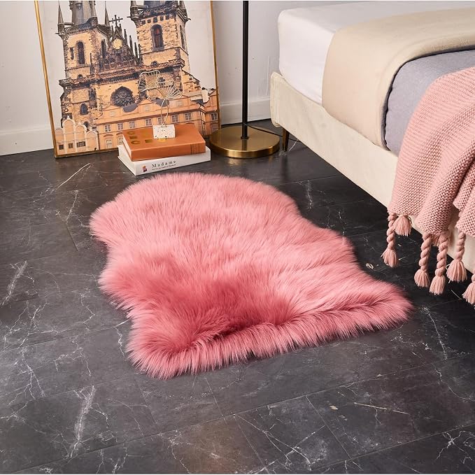 EasyJoy Ultra Soft Fluffy Shaggy Area Rug Faux Fur Rug Chair Cover Seat Pad - Image 3