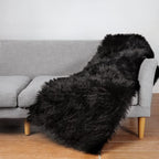 Ciicool Black Fur Fluffy Rug, 2x4 ft Small Faux Fur Rug - Image 8