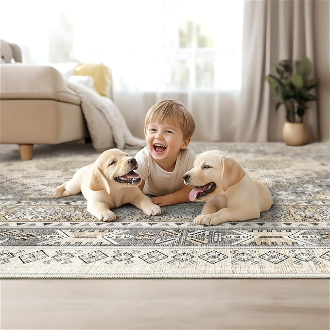 3x5 Washable Area Rug for Entryway, Kitchen Rugs Non Slip for Dining Room - Image 9