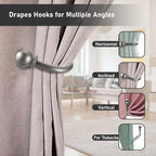 Sumnacon Set of 2 Decorative Curtain Holdbacks, Wall Mounted Aluminum Alloy - Image 7