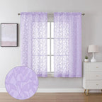 Lecloud Leia Light Purple Sheer Curtains 54 Inch Length 2 Panels, Light by Lecloud