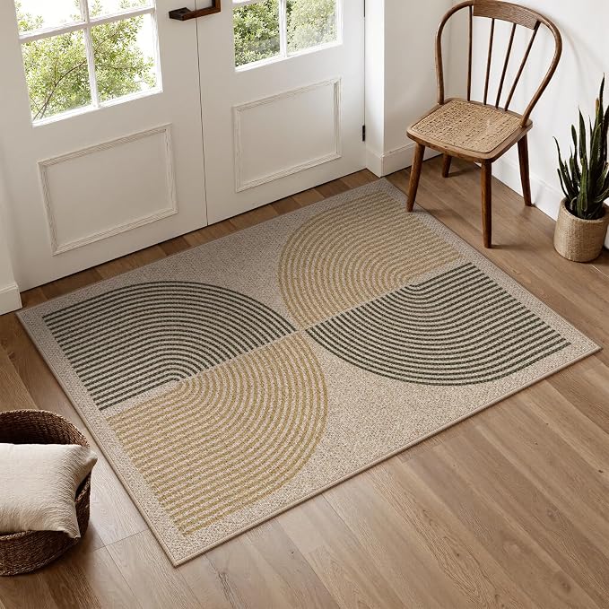 Lahome Enfys Rainbow Front Door Mat, Farmhouse Neutral Non Slip Non Shedding - Image 2