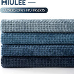 MIULEE Pack of 4 Couch Throw Pillow Covers 24x24 Inch Neutral Blue Soft - Image 6
