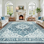 Lofus 8x10 Washable Area Rug, Vintage Floral Rugs by Lofus
