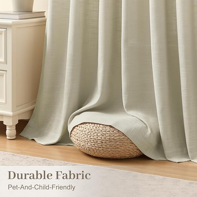 IVAPUPU Linen Pinch Pleated 84 Inch Curtains - Image 9