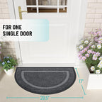 OLANLY Half Circle Door Mat Indoor Outdoor Entrance Welcome, Waterproof - Image 2