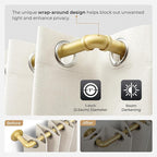 Zeerobee Curtain Rods for Windows 32 to 72, 1 Inch Industrial Wrap Around Gold - Image 3