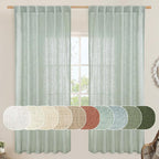 LAMIT Light Sage Linen Curtains 72 inch Length by LAMIT