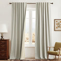 RYB HOME Blackout Curtains 108 inches Long, Thermal Insulated Natural Linen by RYBHOME