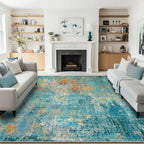 Washable Area Rugs 6'x8' Non-Slip Modern Abstract Soft - Image 3