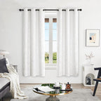 Deconovo White Curtains 72 Inches Long, Room Darkening Curtain, Thermal - Image 2
