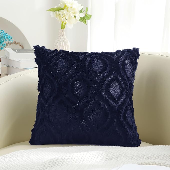 decorUhome Summer Throw Pillow Covers 26x26 Inch Set of 2, Soft Plush Faux Wool - Image 6