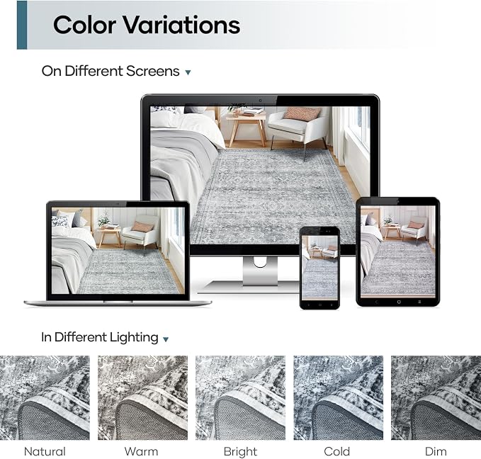 Lofus 6x9 Area Rug for Living Room, Soft Neutral Carpets for Bedroom Dining - Image 9