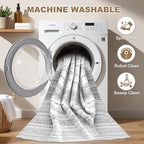Nakagishi Area Rug Living Room Rugs: 5x7 Machine Washable Boho Large Neutral - Image 2