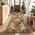 Yamaziot Washable Runner Rug, 3x8 Non-Slip Boho Vintage Hallway Rug by Yamaziot
