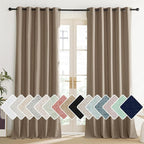 NICETOWN Burlap Vintage Open Linen Weave Flax Thermal Curtains, 100% Blackout by NICETOWN