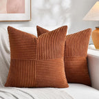 Fancy Homi 2 Packs Rust Decorative Throw Pillow Covers 20x20 Inch by Fancy+Homi
