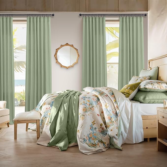 Sage Green Curtains 38 Inch Wide - Image 6