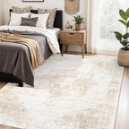 Area Rug 5x7 Washable Rug, Vintage Boho Medallion Rugs Non-Slip Soft Low Pile - Image 2