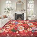 Area Rugs 9x12 Living Room Washable Rug Non Slip Floral Low Pile Large Rug by WelcometoBabovid