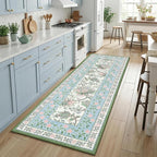 GarveeHome Blue Green Pink 2x6 Washable Kitchen Runner Rugs Non Slip Provence by GarveeHome