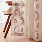 jinchan Belrose Linen Curtains for Bedroom Floral Curtains 63 Inch Length Linen - Image 9