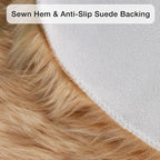 duduta Beige Faux Sheepskin Runner Rugs 2x6 ft, Fluffy Shag Bedroom Rug Fur - Image 4