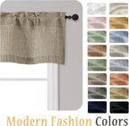 OWENIE Brown Valances for Windows 1 Pcs, Light Filtering Textured Farmhouse - Image 8