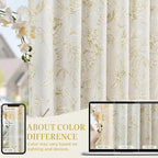 jinchan Floral Curtains 96 Inches Long Mustard Yellow Flower Linen Farmhouse - Image 6