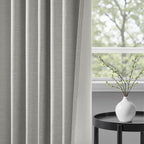 Topfinel Grey Linen Blackout Curtains 90 Inches Long - Image 3