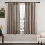 Nanspring Dark Taupe Linen Curtains 63 Inches Length 2 Panels Set by Nanspring