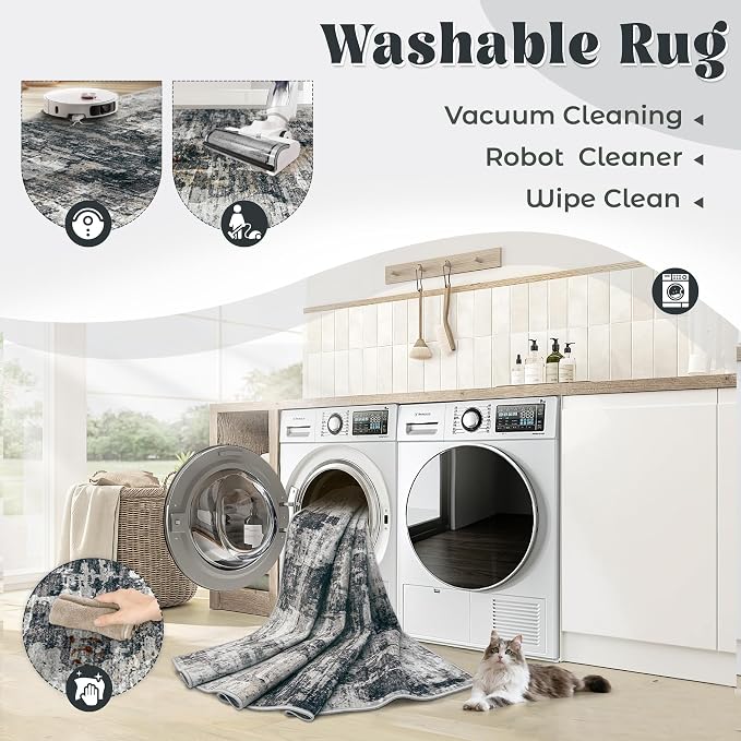 XLUEZ 8x10 Area Rugs for Living Room, Washable Modern Abstract Large Area Rug - Image 2