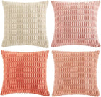Fancy Homi 4 Packs Boho Blush Pink Euro Decorative Throw Pillow Covers 26x26 - Image 9