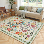 Rugflix 5x7 Washable Area Rug for Living Room, Soft Non Slip Low Pile Carpet by RugflixAreaRugs