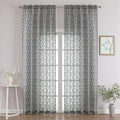 Chyhomenyc Charcoal Grey Sheer Curtains 96 Inch Length 2 Panels Set, Light by Chyhomenyc
