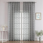 Chyhomenyc Charcoal Grey Sheer Curtains 96 Inch Length 2 Panels Set, Light by Chyhomenyc