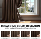 Deconovo Blackout Curtains, Thermal Insulated, W70 x L63 2 Panels, Back Tab - Image 6