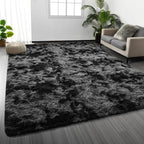 Large Shag Area Rugs 6 x 9, Tie-Dyed Plush Fuzzy Rugs by Deerhoo