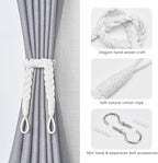 NICEEC 2 Pack Natural Cotton Rope Curtain Tiebacks Elegant Boho Style - Image 2