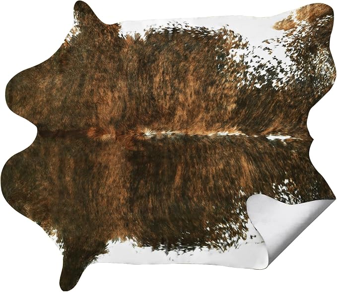AROGAN Premium Faux Cowhide Rug 4.6 x 5.2 Feet, Sturdy and Large Size Cow Print - Image 8