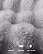 Ultra Soft Cozy Faux Fur Throw Blanket, Fuzzy Plush Thick Bubble Blanket - Image 7